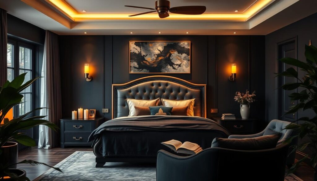 Dark Bedroom Focal Point