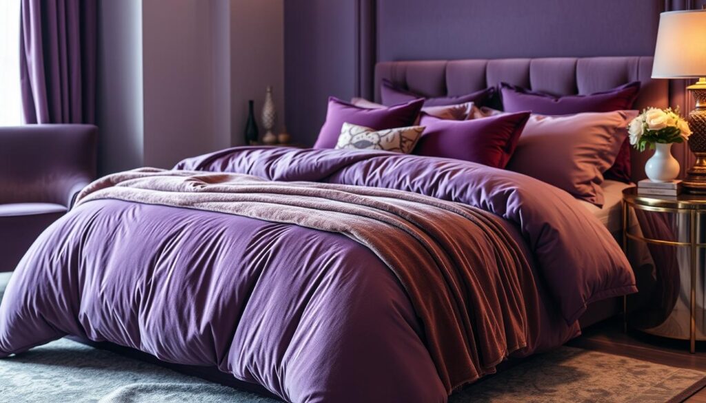 Plush purple bedding