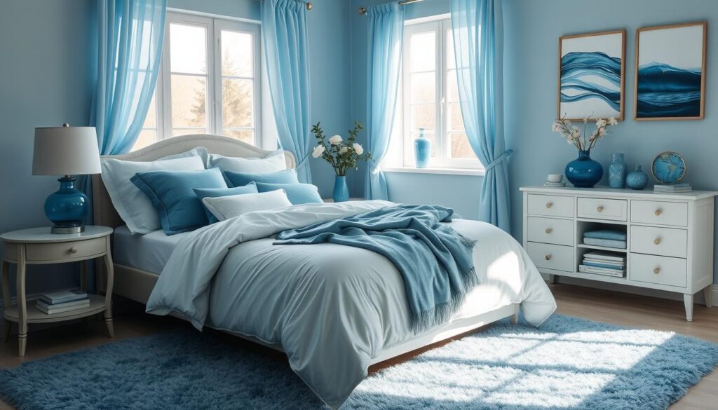 blue bedroom decor