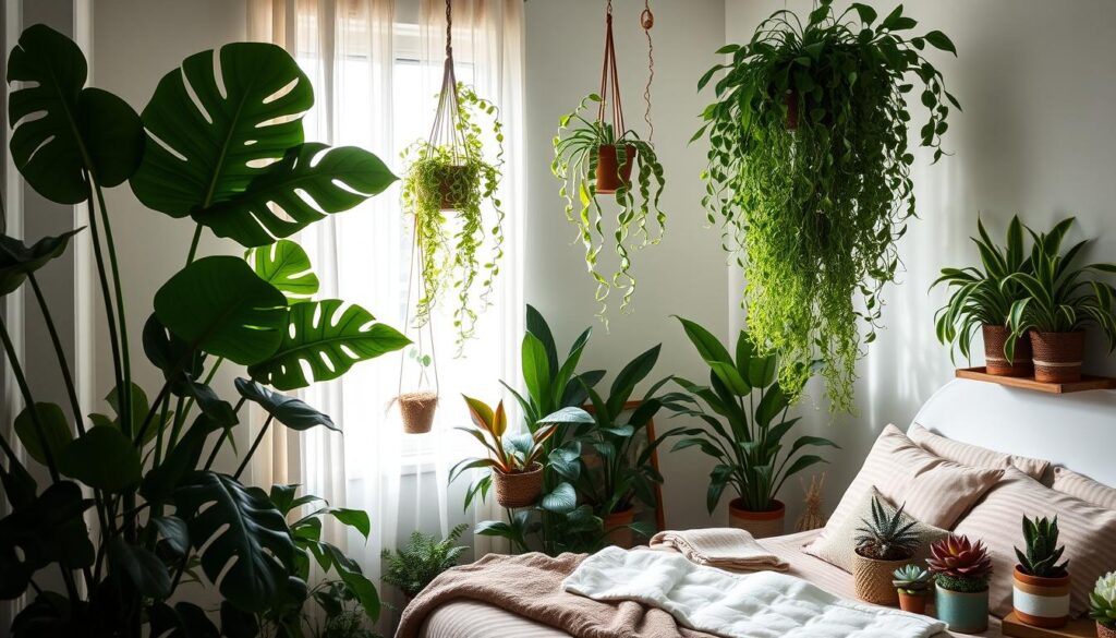 green bedroom plants