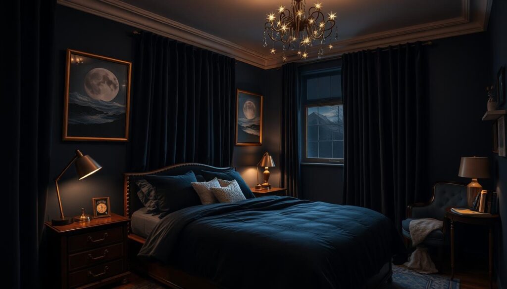 moody bedroom