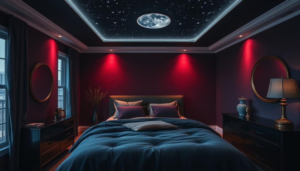 moody bedroom accent colors