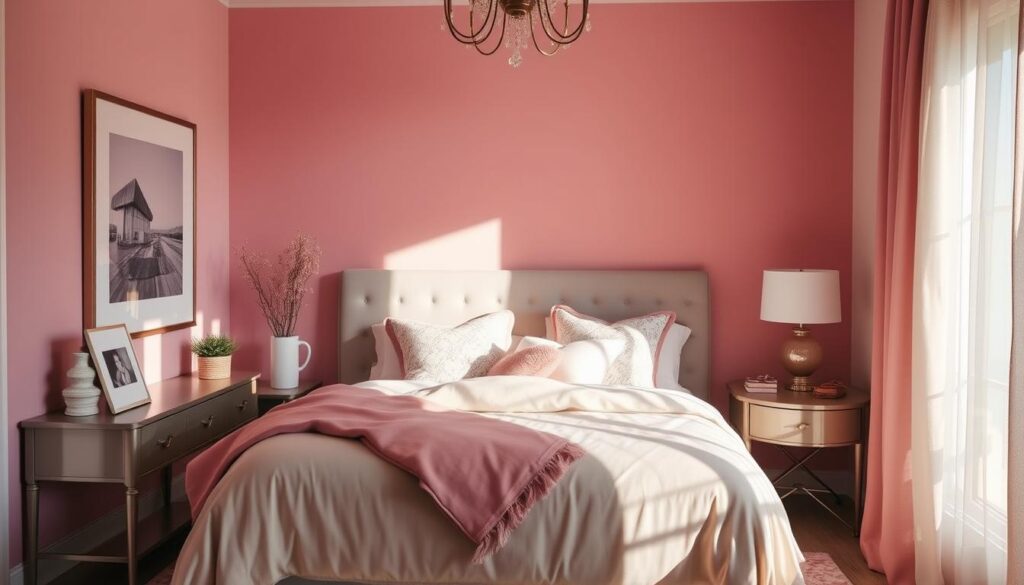 pink accent wall