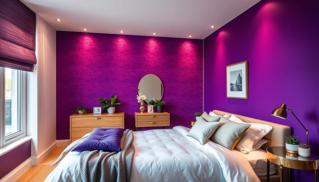 purple accent wall