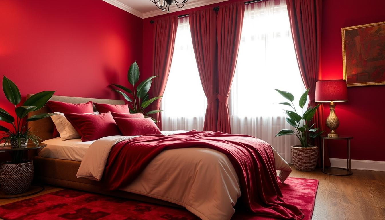 10 Refresh Your Bedroom with Deep Red Accents