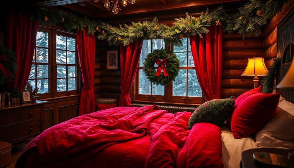 Cozy red bedroom decor