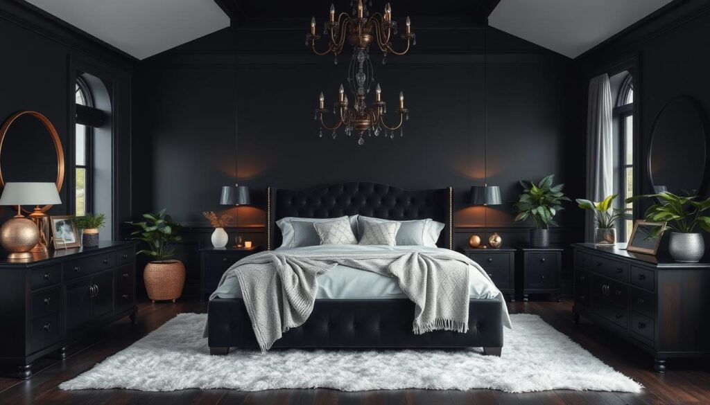 black bedroom design