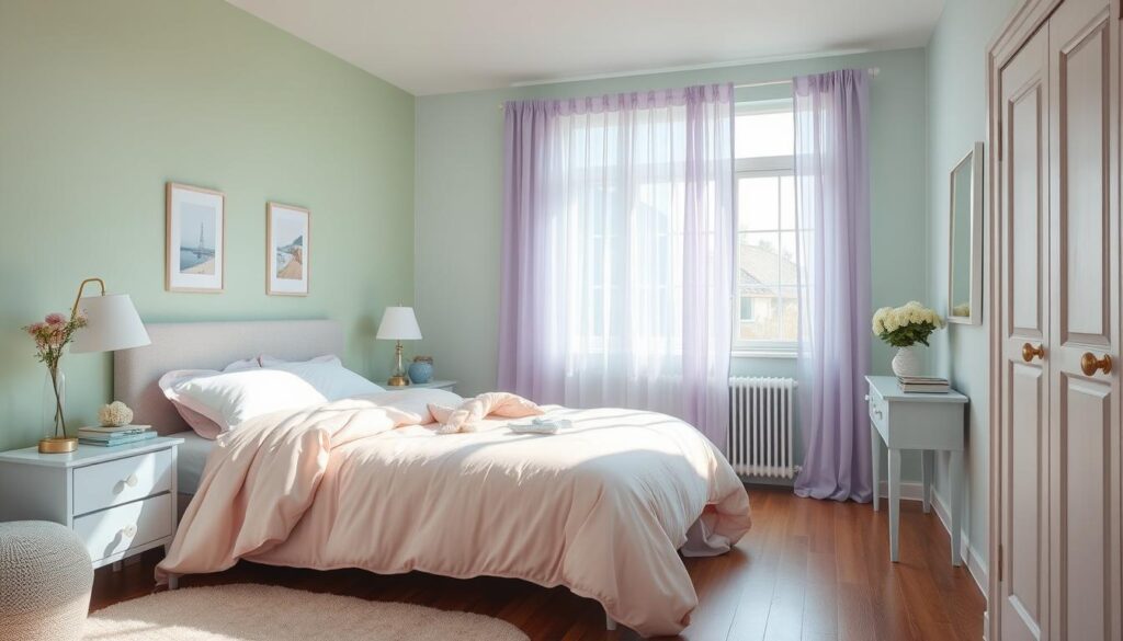 pastel bedroom tones