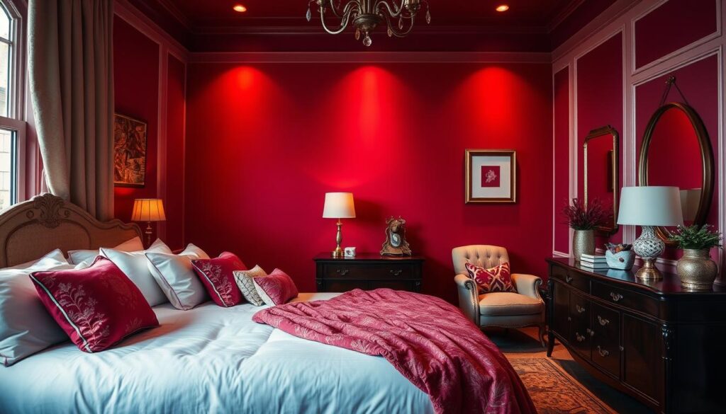 red accent wall