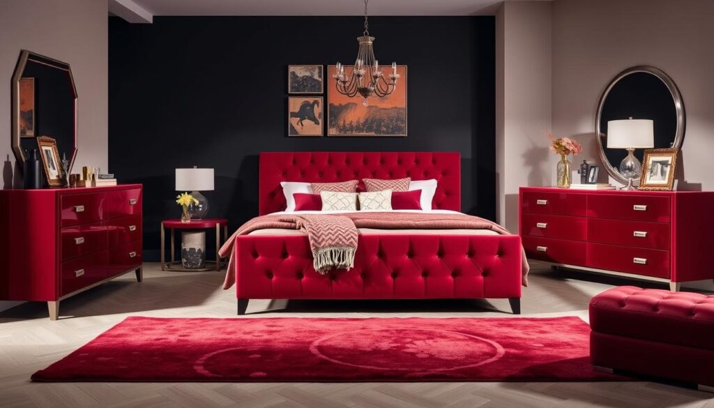 red furniture