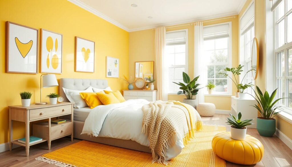 yellow bedroom color schemes